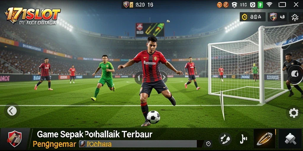 Tampilan gameplay menarik di 171SLOT dengan momen-momen seru sepak bola.