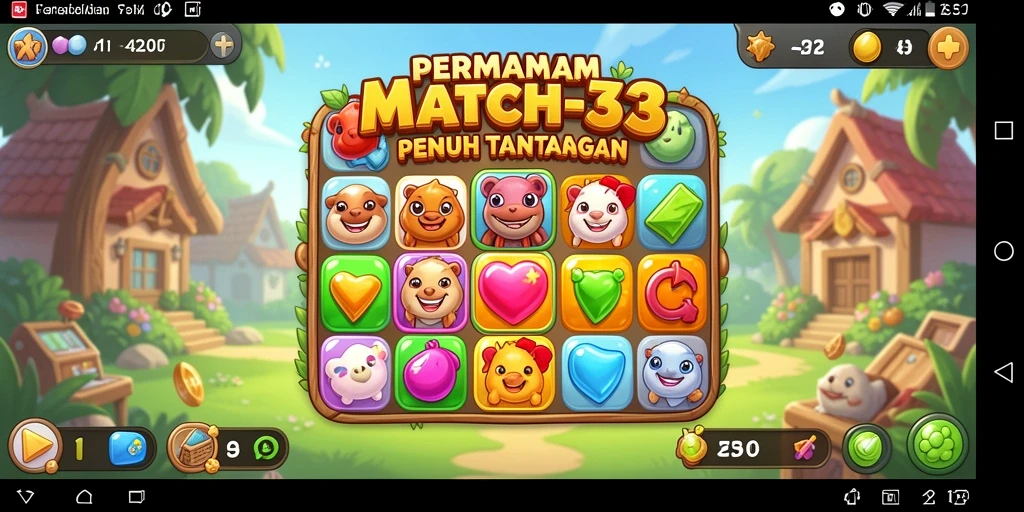 Tampilan gameplay seru di 47F dengan tantangan Match-3.