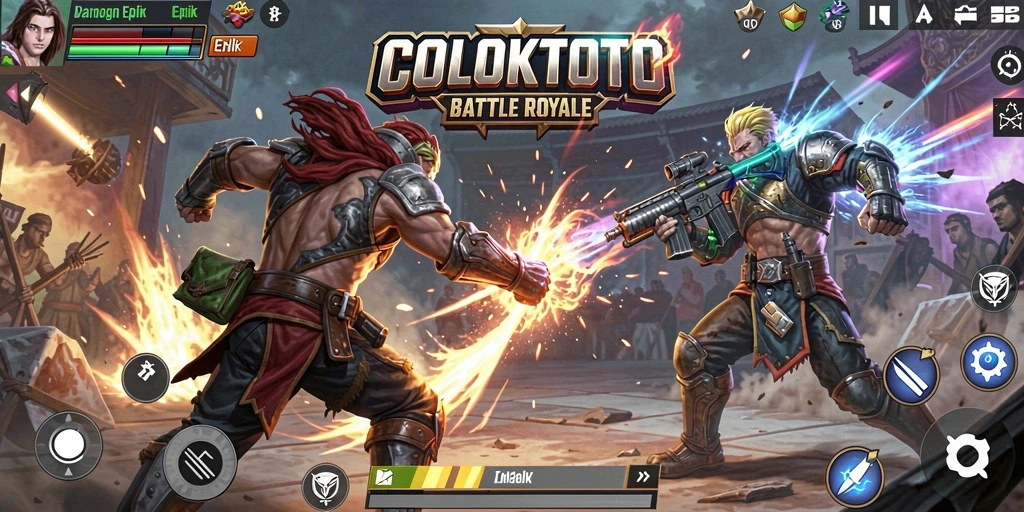 Gameplay menegangkan dalam pertarungan Battle Royale.