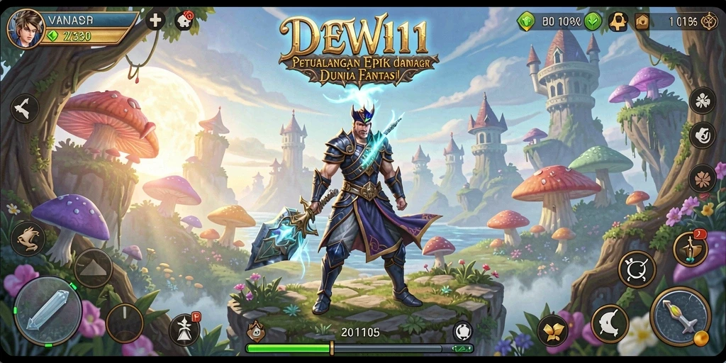 Screenshot menampilkan aksi seru dalam gameplay RPG DEWI11.