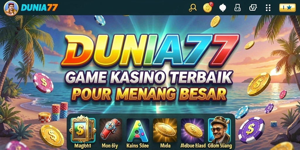 Gameplay DUNIA77 yang seru dan menghibur dengan tampilan slot.