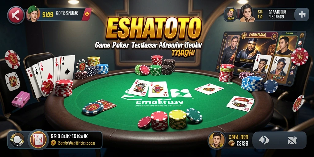 Tampilan gameplay Poker yang mendebarkan di ESHATOTO.