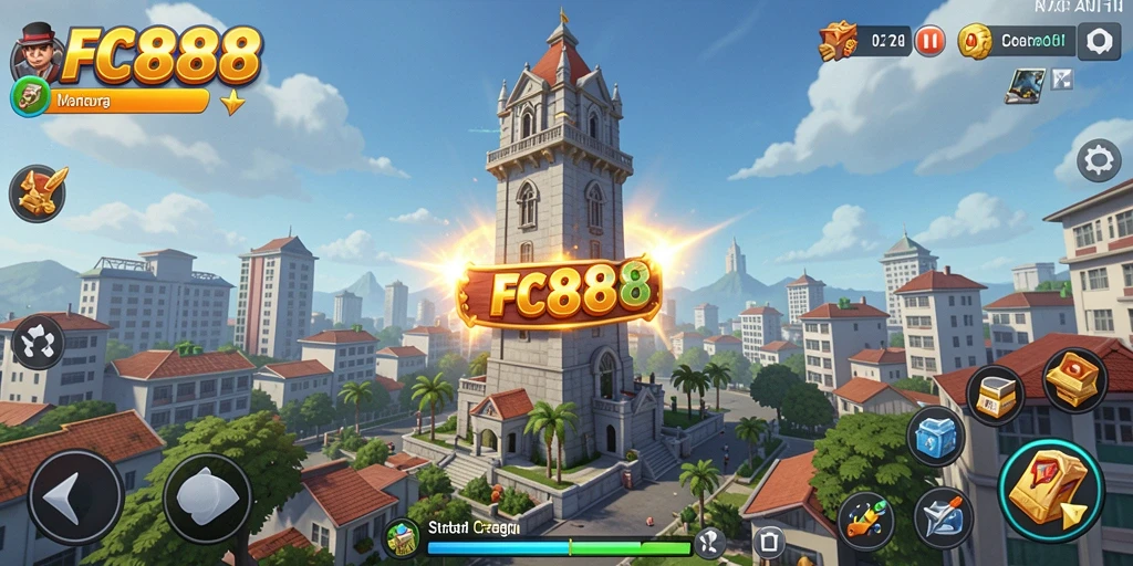 Gameplay seru dalam FC888 di dunia Tower Defense.