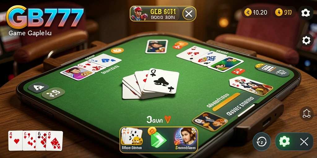 Screenshot dari gameplay Gaple yang mendebarkan dalam GB777.