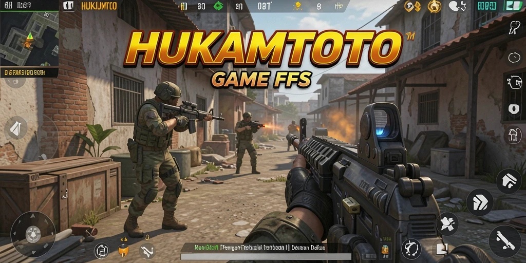 Tampilan gameplay mendebarkan dari HUKUMTOTO dengan pertempuran intens.