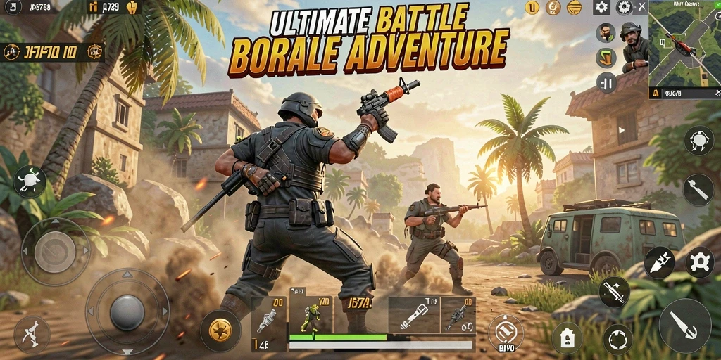 Gameplay mendebarkan dalam pertarungan Battle Royale di JP6789.
