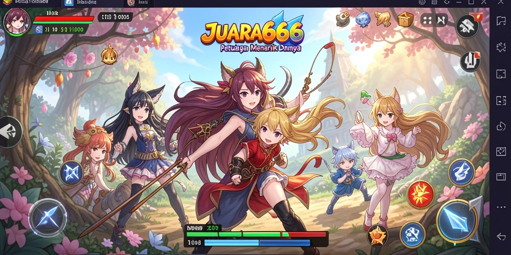 Tangkapan layar gameplay JUARA666 yang menampilkan aksi seru karakter anime.