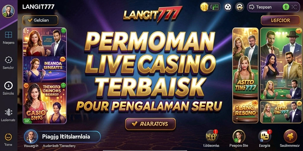 Screenshot LANGIT777 menampilkan dealer yang sedang beraksi dalam permainan Live Casino.