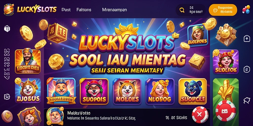 Tampilan gameplay LUCKYSLOTS yang seru dan penuh warna.