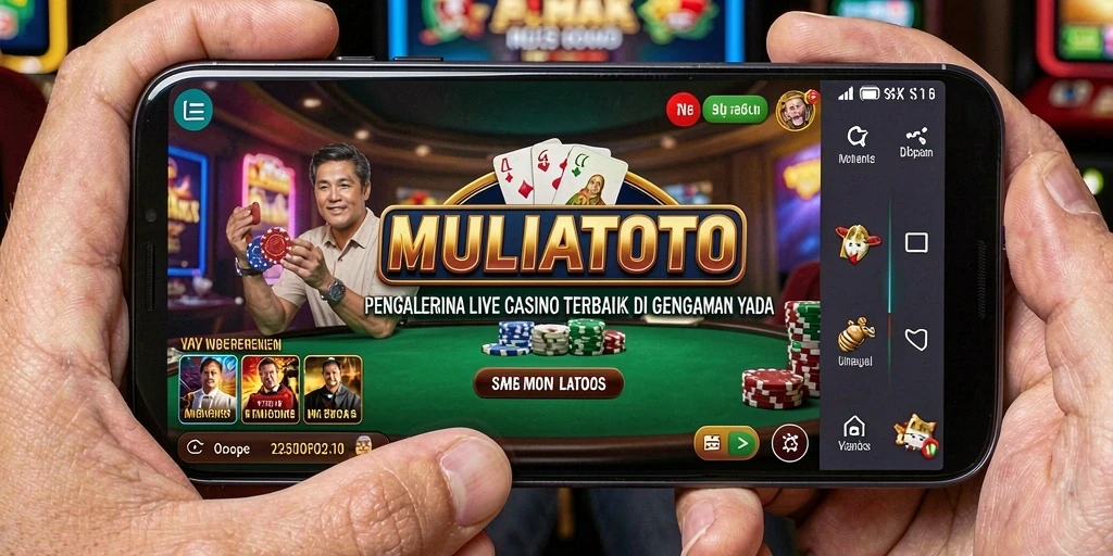 Tangkapan layar gameplay MULIATOTO yang menampilkan dealer langsung di meja permainan.