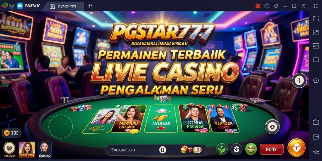 Screenshot PGSTAR777 menampilkan dealer langsung dengan permainan kasino yang mendebarkan.