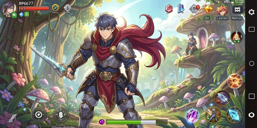 Screenshot gameplay RP6677 menampilkan aksi karakter Anime yang menawan.