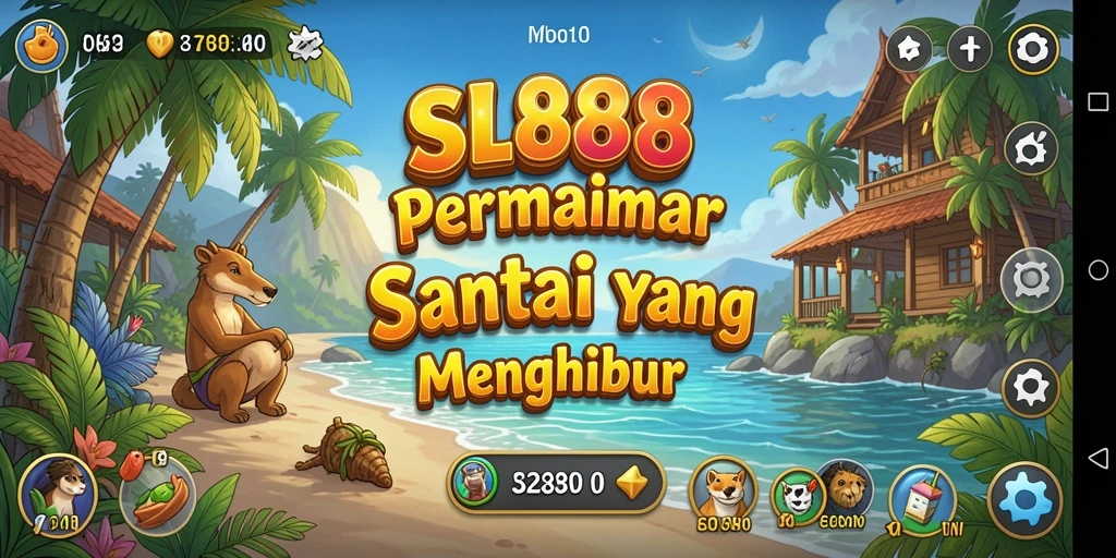 Tampilan gameplay SL888 yang penuh warna dan menyenangkan
