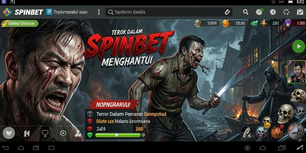 Tampilan menegangkan dari gameplay SPINBET yang penuh misteri.