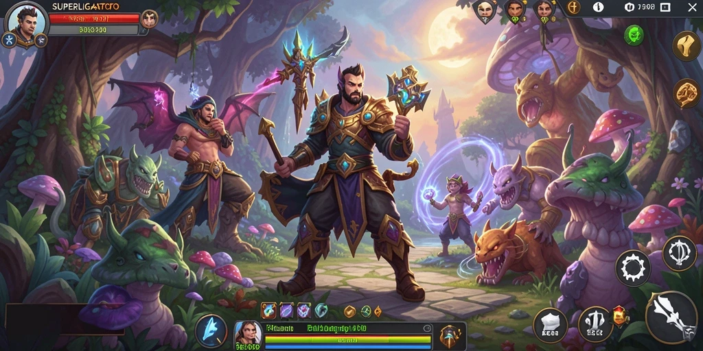 Tampilan gameplay seru di dunia fantasi SUPERLIGATOTO.