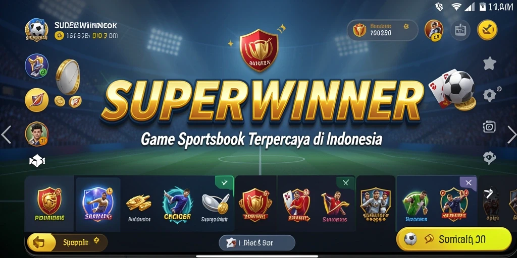 Tampilan gameplay menarik dari aplikasi Sportsbook SUPERWINNER.