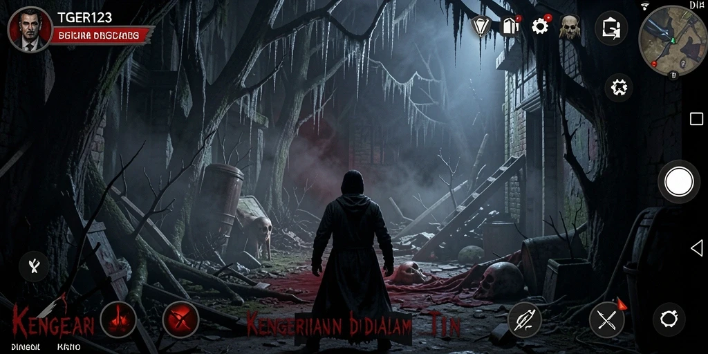 Tangkapan layar menunjukkan suasana mencekam dalam permainan TGER123.