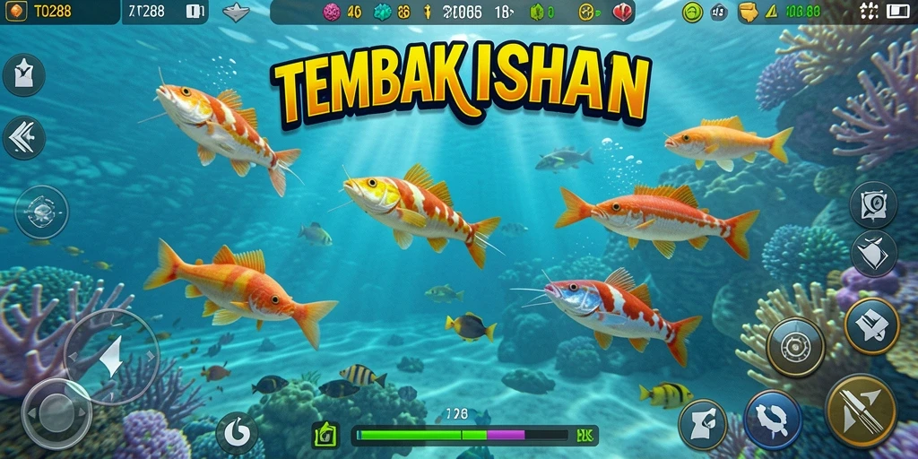 Tampilan gameplay seru dari TO288 saat menembak ikan.