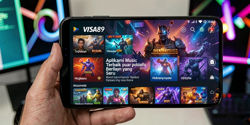 Screenshot gameplay <strong>VISA89</strong> menampilkan interaksi pengguna dengan musik.