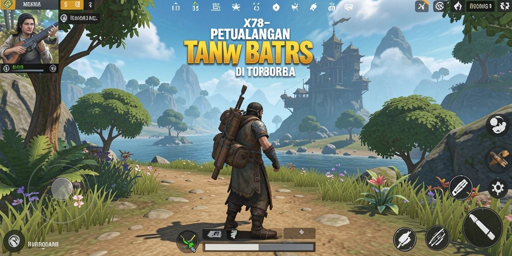 Screenshot gameplay X78 yang menunjukkan aksi petualangan di dunia terbuka.